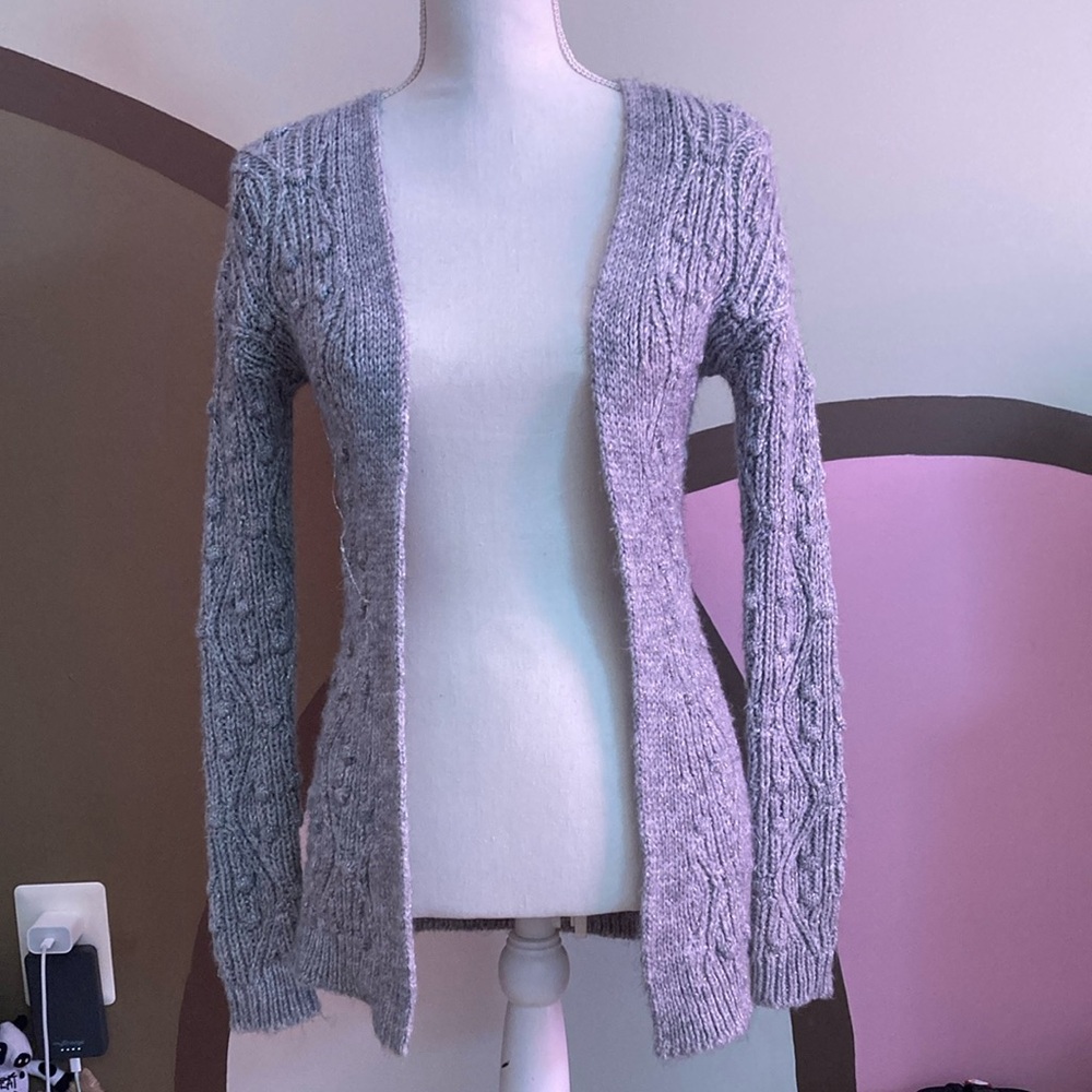 Cat & Jack Gray Cardigan Sweater with Textured Knit